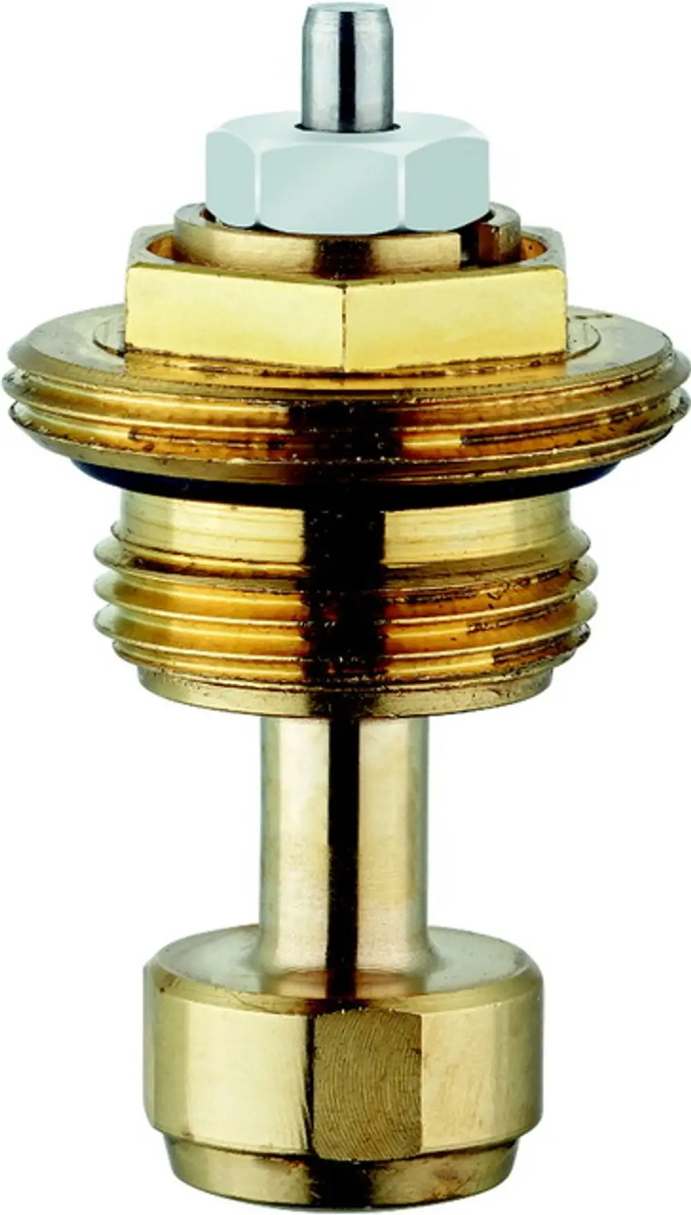 Thermostat-Oberteil aus Messing mit Voreinstellung, geeignet für VHK-Bauschutzarten, hergestellt von IMI Hydronic Engineering.